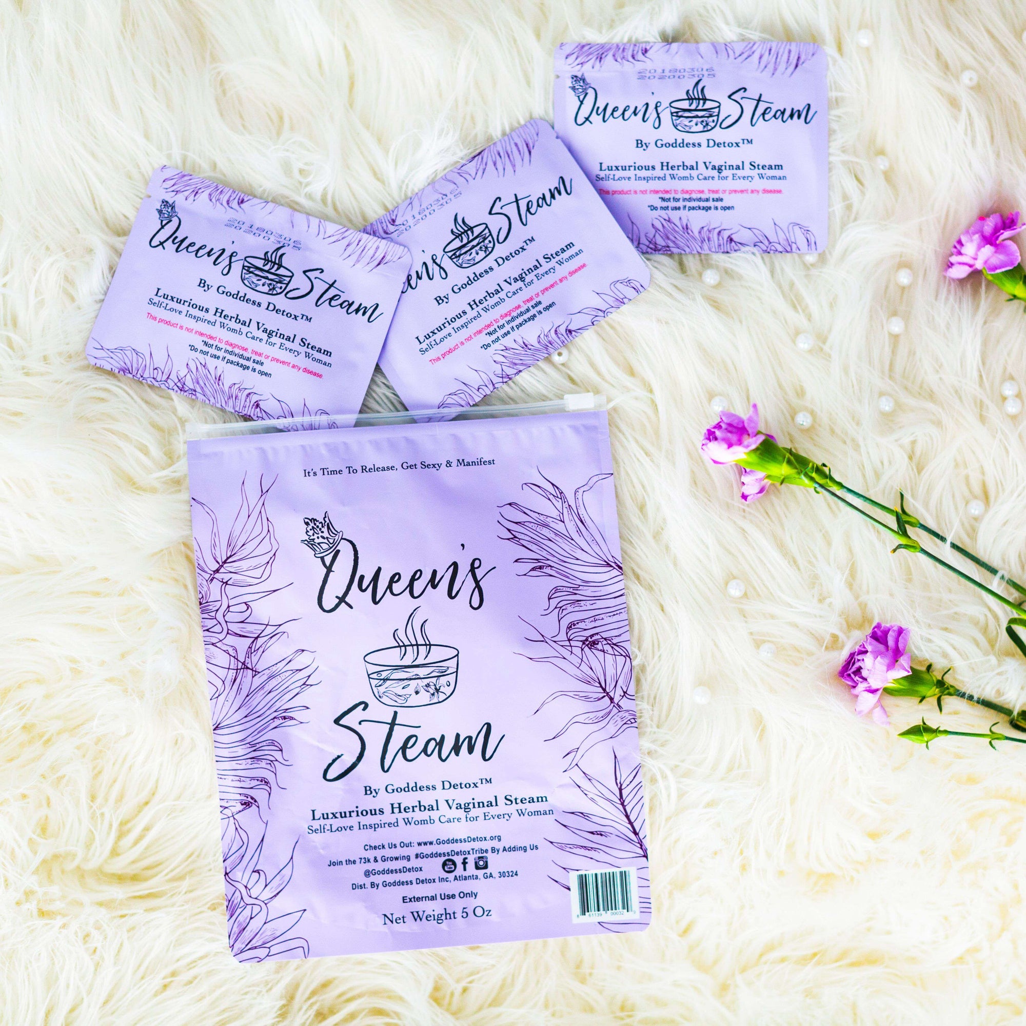 Queen's Vaginal Steam (Herbs Only) 3 Packets in 1
